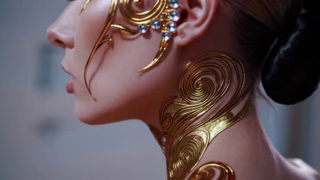 golden face art portrait