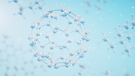 chemical molecule with blue background, 3d rendering.