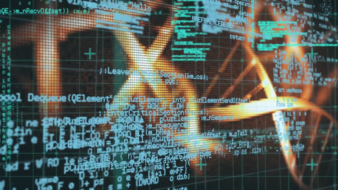 animación de cadenas de adn y procesamiento de datos científicos