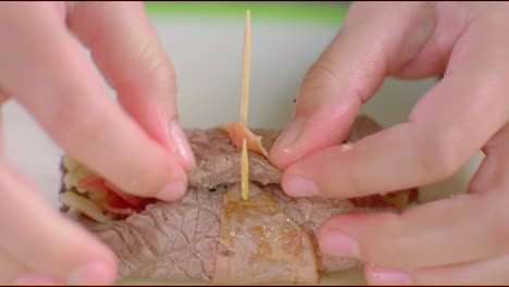 minichef kid preparing a fillet mignon or cordon blue