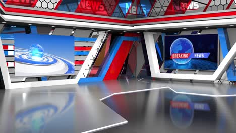 3d virtual news studio background loop