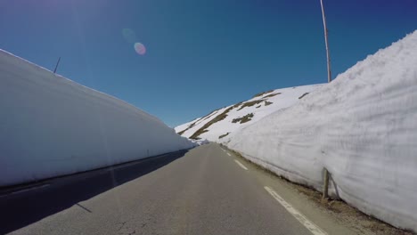 driving a car on a road in norway