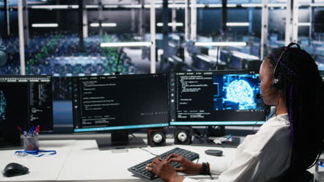 data center developer using ai assistant to provide user technical support