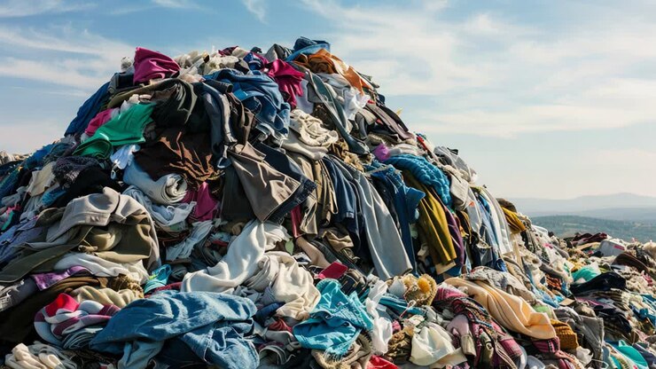 Mountains of discarded clothing
