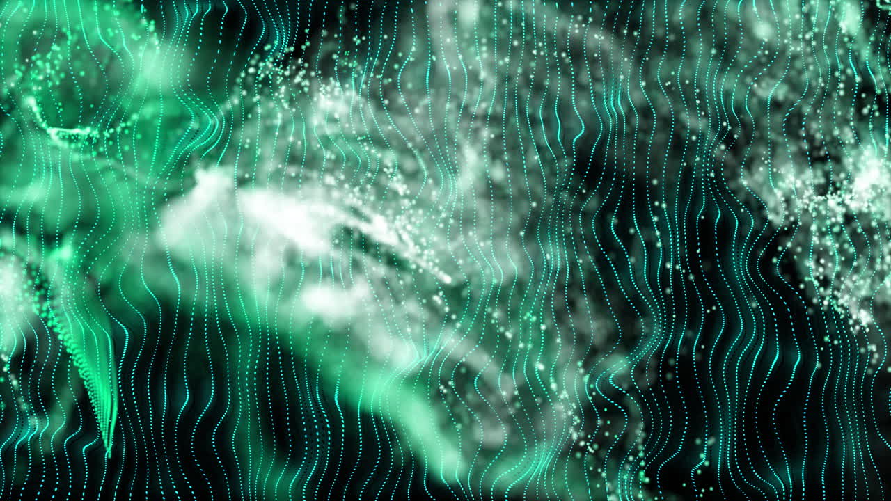 animación de formas y líneas verdes sobre fondo negro