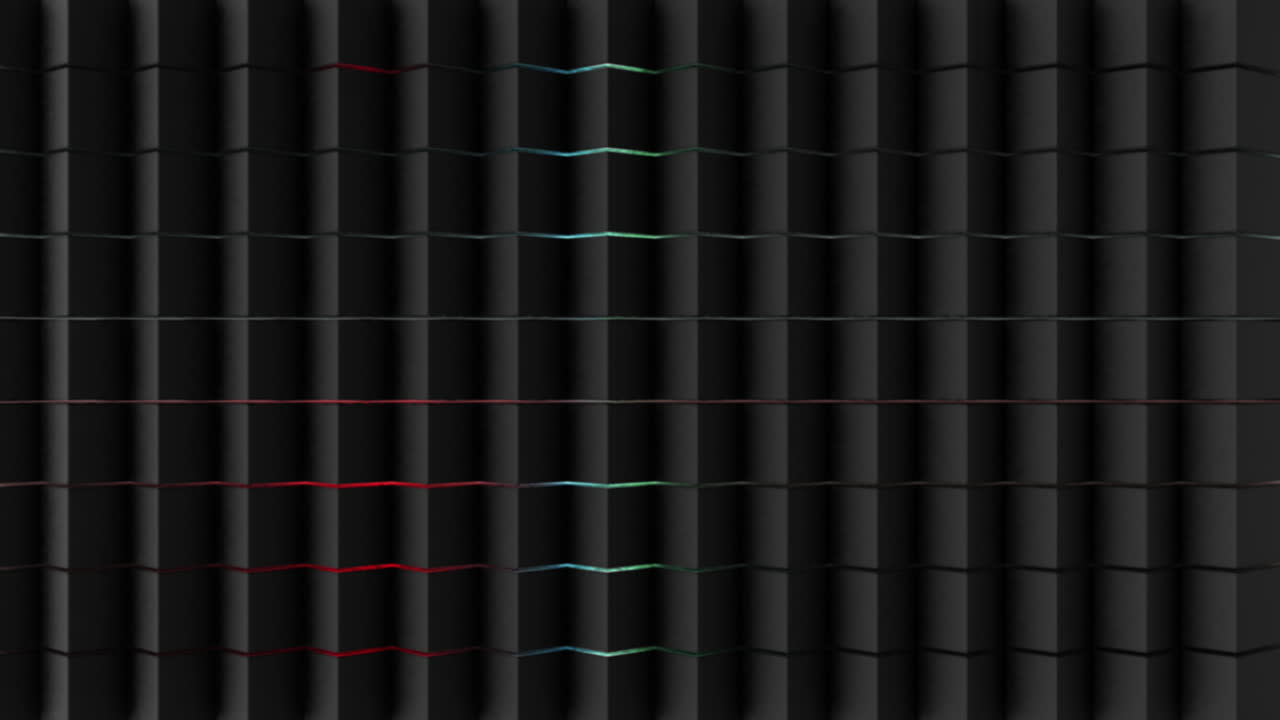 RGB Lights Behind 3D Lines with Deep Shadows. Abstract Minimalist Blue, Green, Red Backlight. Motion Graphics Background 4K