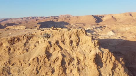 aerial view of masada fortress in the judean desert, israel