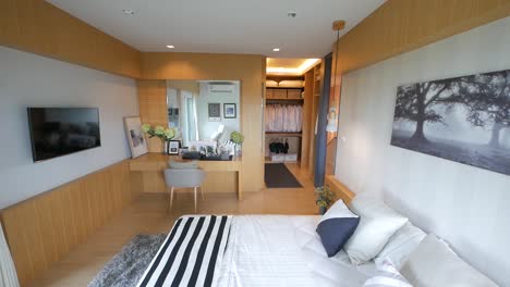 Dormitorio-Principal-Moderno-Y-Elegante-Con-Diseño-Interior-De-Vestidor