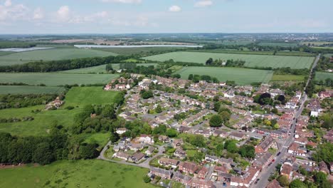 4K-Drohnenvideo-Des-Dorfes-Bridge-In-Der-Nähe-Von-Canterbury-Mit-Wohnsiedlung