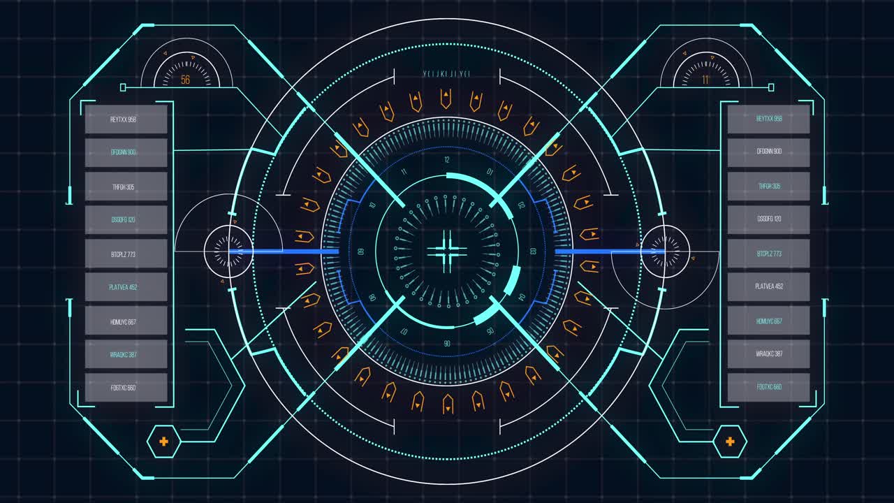 animación de la célula macro coronavirus covid-19 analizada en una pantalla con información médica