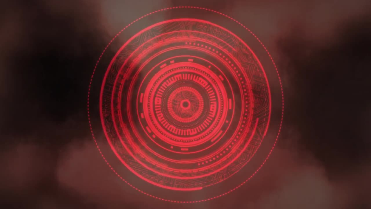 Digital composite of a focusing camera lens