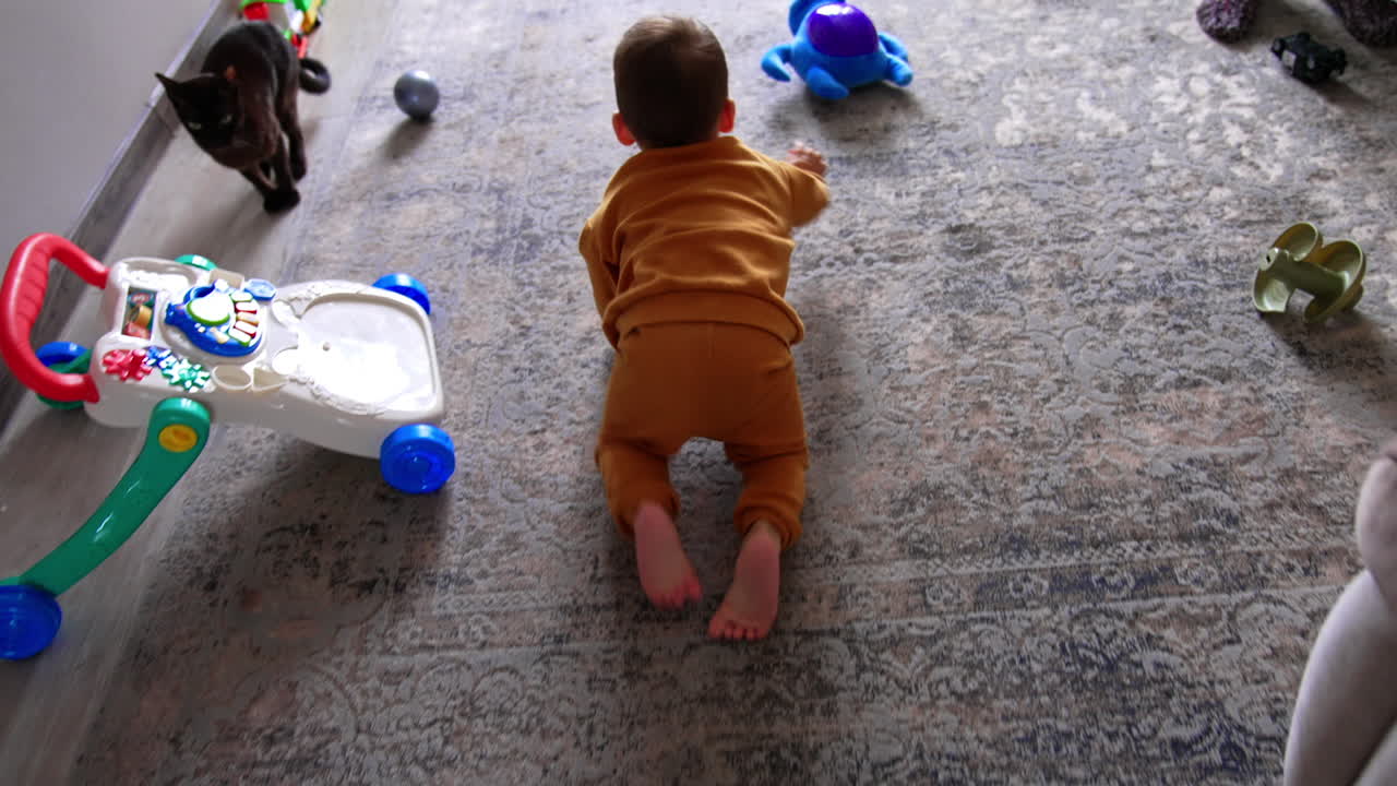 Baby Crawling with Toys