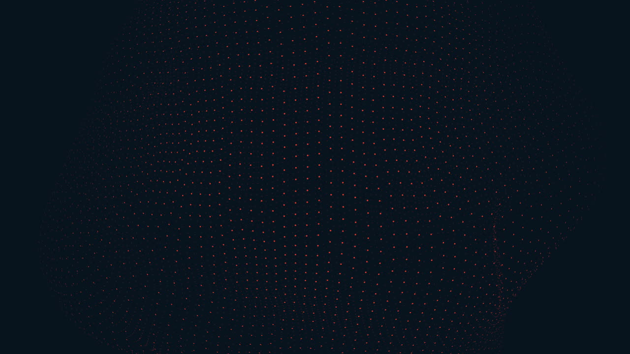 A 3D sphere with intricate, interconnected dots on a black surface, featuring rainbow hues