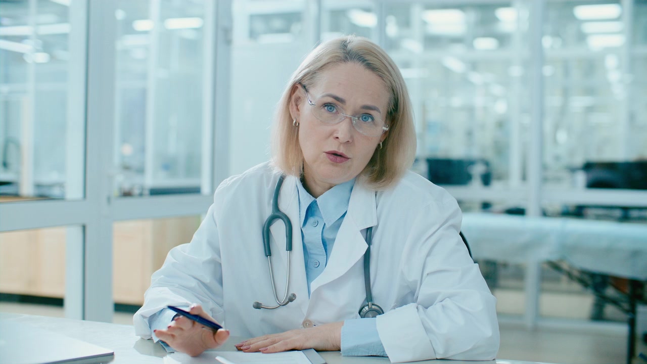 Kadın Doktor Çevrimiçi Danışma Sırasında Tedavi Planını Açıklıyor