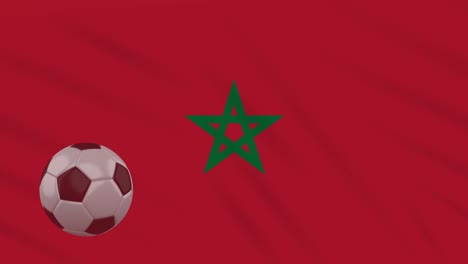 morocco flag waving and soccer ball rotates, loop