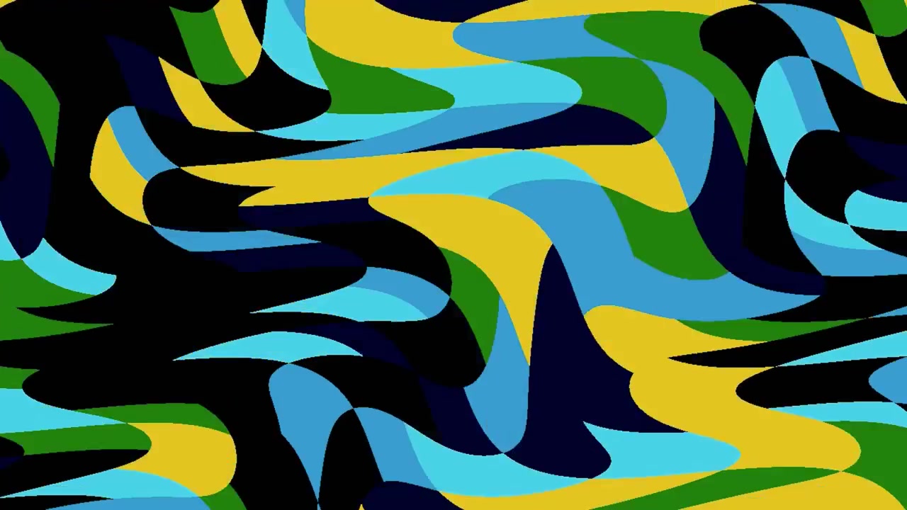 Abstract Motion Background with Fluid Liquid Shapes in Blue Green and Yellow