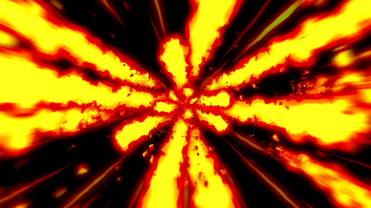 animación de relámpagos de fuego, animación de cómics de dibujos animados, fondo de bucle de llamas,