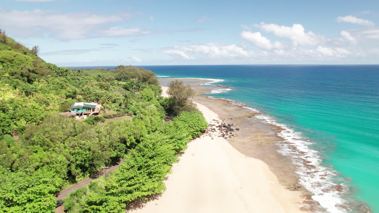 Kauai Hawaii Ha'ena beach drone footage