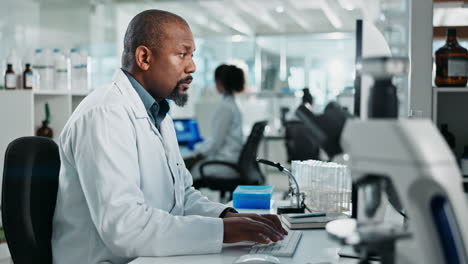 Stressed scientist in laboratory