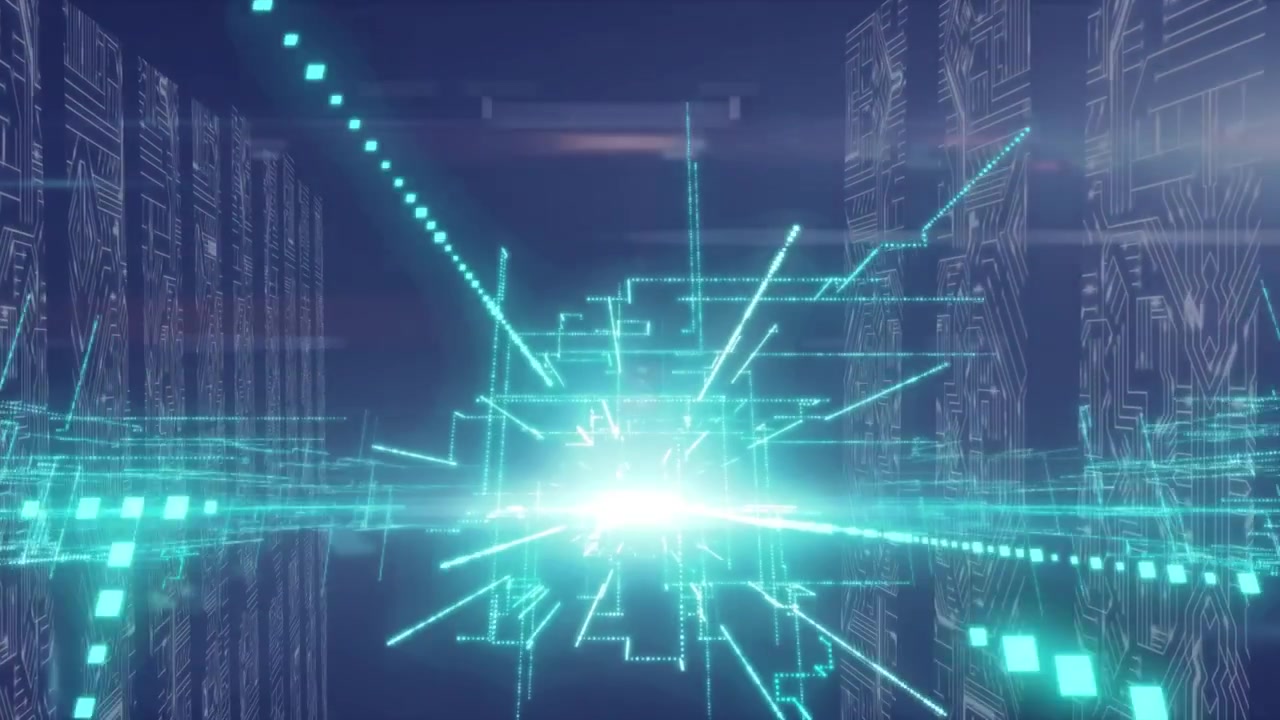 Animation of light spots on blue background