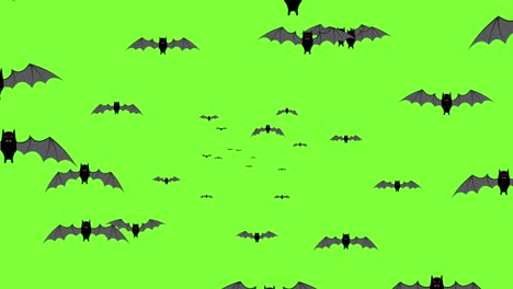 los murciélagos voladores negros de halloween