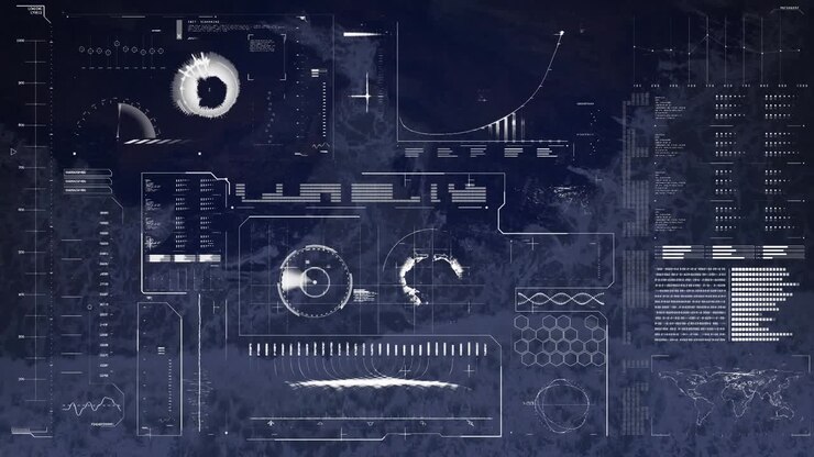 Animation of data processing and media icons over cityscape