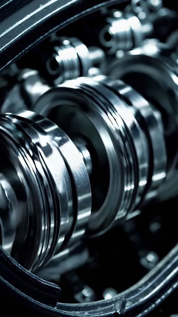 Close-up view of intricate engine components