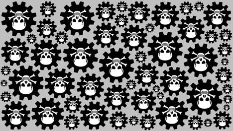 pirate flag gears spinning background