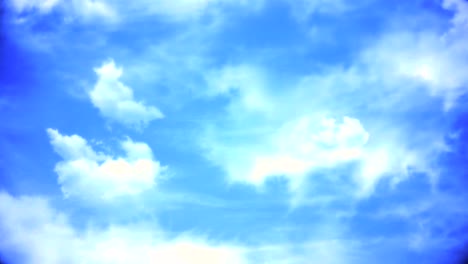 blue sky with fluffy clouds