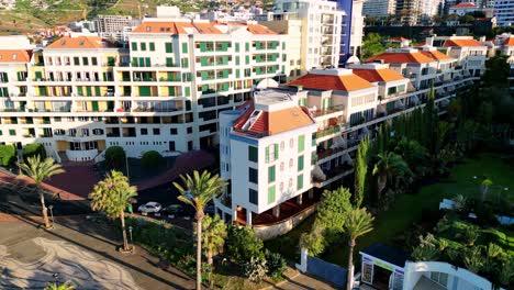 closer sweeping shot of local accommodation on the coast of madeira a global hotspot of digital nomads