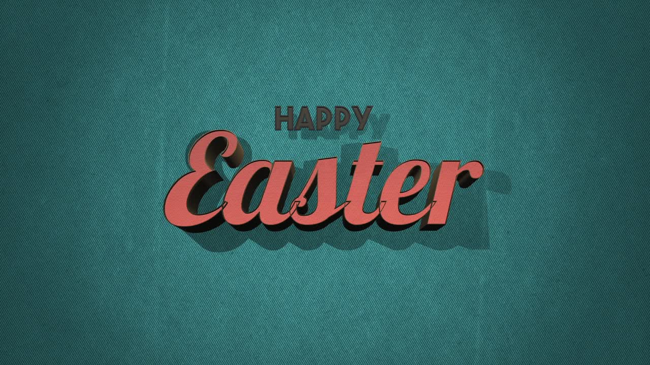 Testo Buona Pasqua retrò su texture vintage verde in stile anni '80.