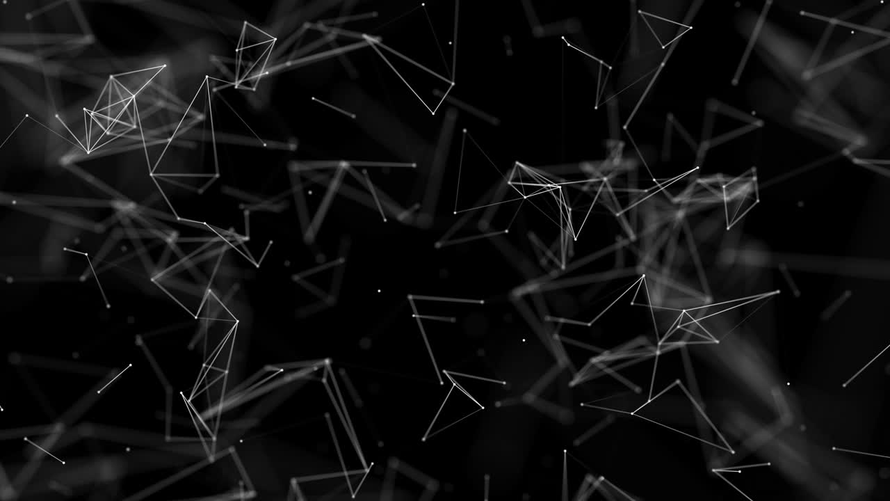 Abstract particle Loop background. Mess network. Nodes connected