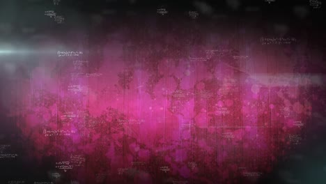 animación de ecuaciones matemáticas sobre un fondo rosa