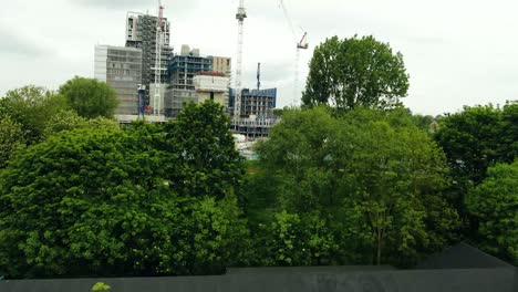 aerial shot of property under construction in london