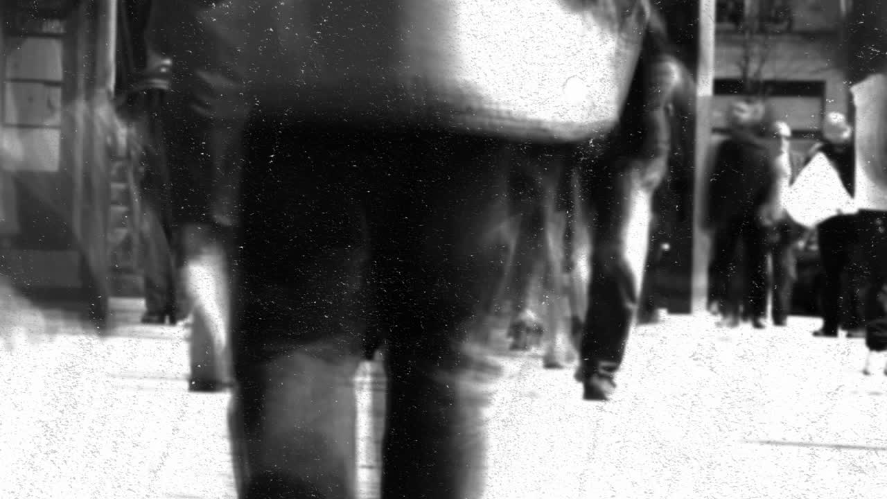 흐릿한 검은색과 색으로 는 사람들의 점들의 애니메이션