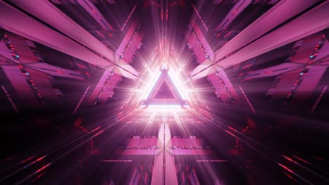 vj loop through triangular neon tunnel kaleidoscope effect