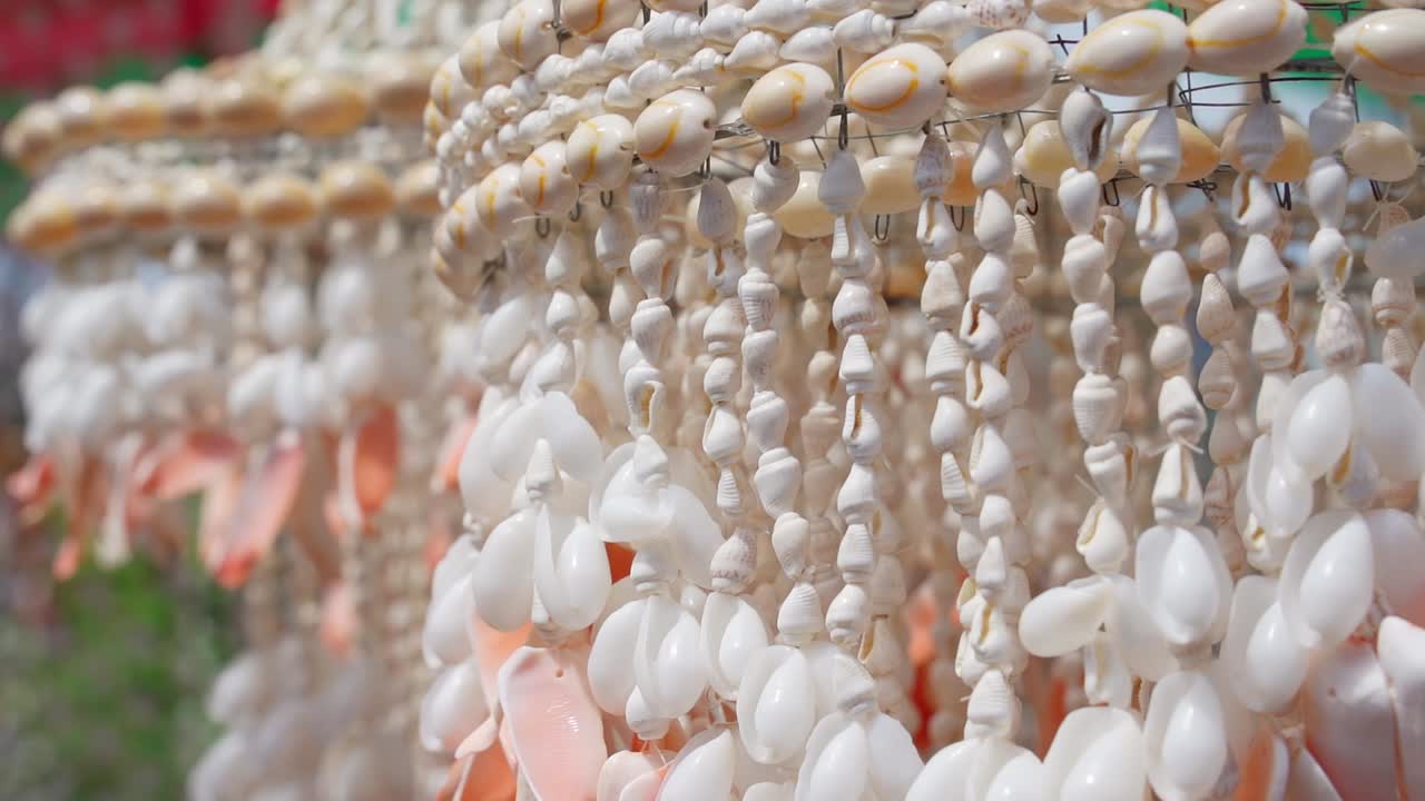 las campanas de viento de las conchas marinas