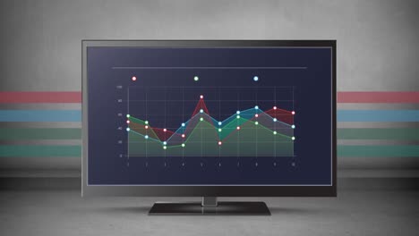 Fernsehbildschirm-Mit-Liniendiagrammen