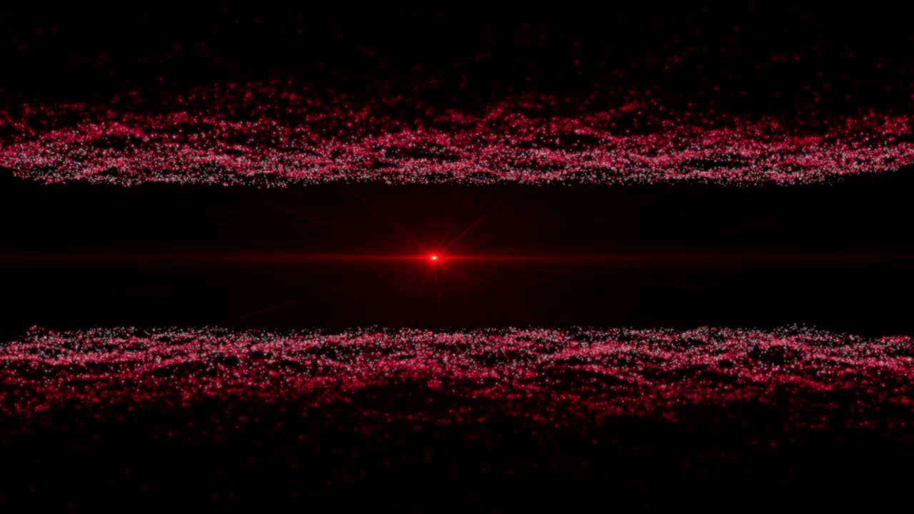4k 추상적인 레트로 퓨처리즘 풍경 입자, 렌즈 플레어와 함께 루프 가능한 기술 배경