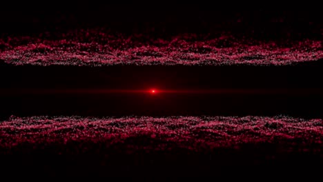 4k abstract retro futuristic landscape particles loopable technology background with lens flare