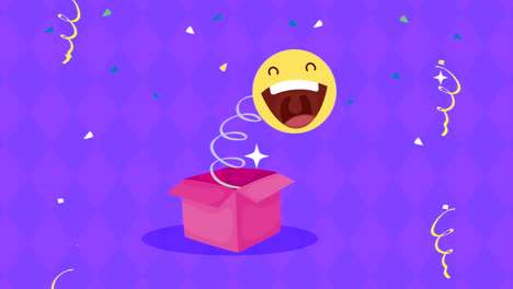 tarjeta del día de los tontos de abril con emoji riendo en sombrero sorpresa