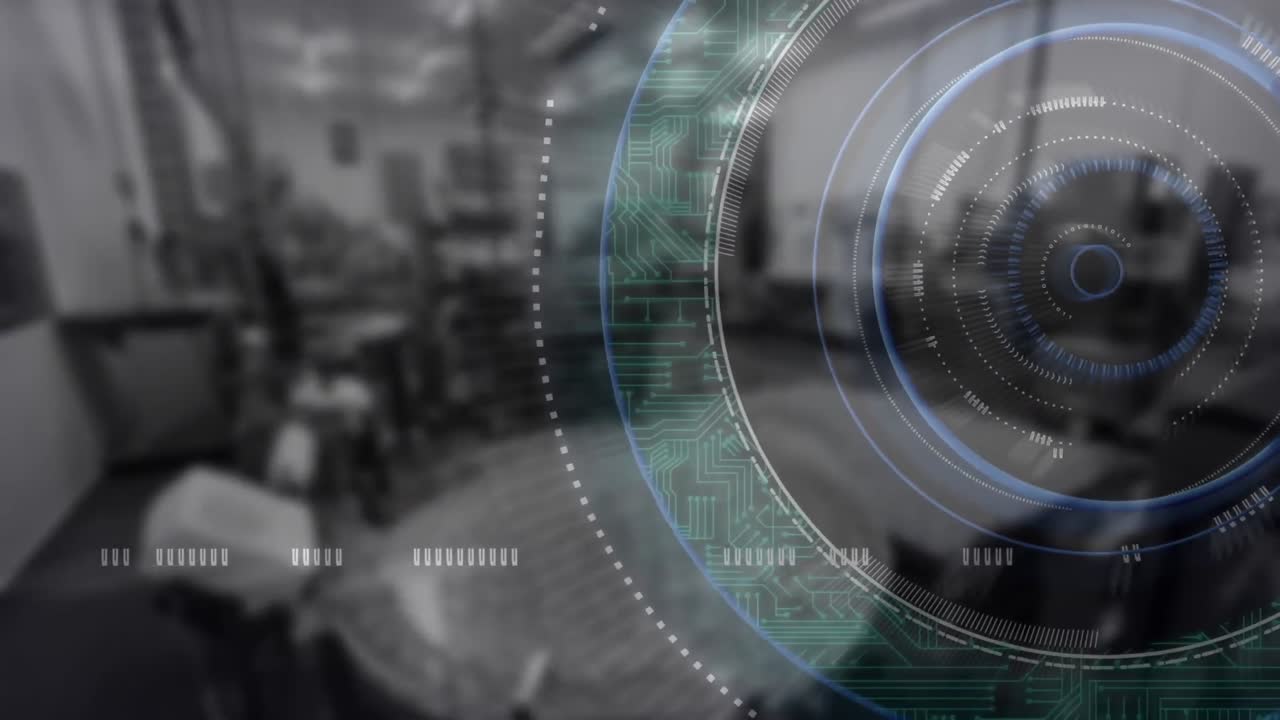 animación del procesamiento de datos sobre el almacén