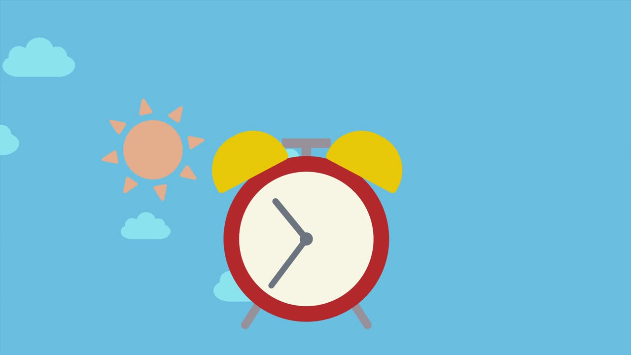 Simple and cute 24-hour elapsed clock and sky animation | Premium Stock ...