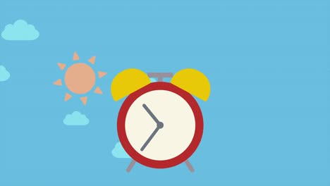 simple y lindo reloj transcurrido de 24 horas y animación del cielo