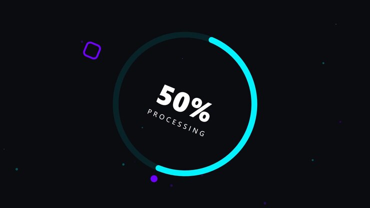 Digital Progress Bar Loading and Processing Animation