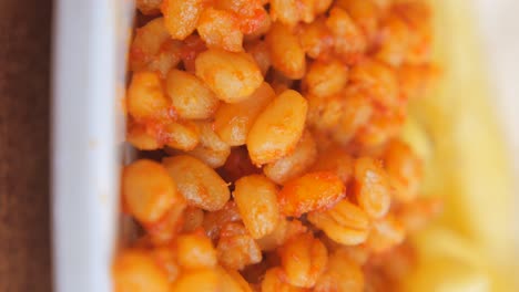 close-up of cooked bulgur with tomato sauce
