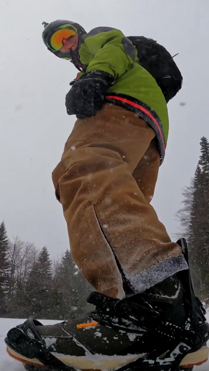 Snowboard sui monti Carpazi della Bulgaria in inverno.