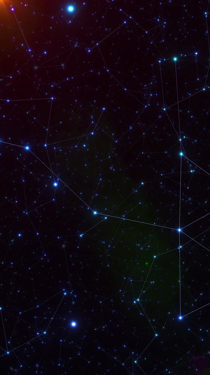 volando en el espacio exterior. video en bucle vertical