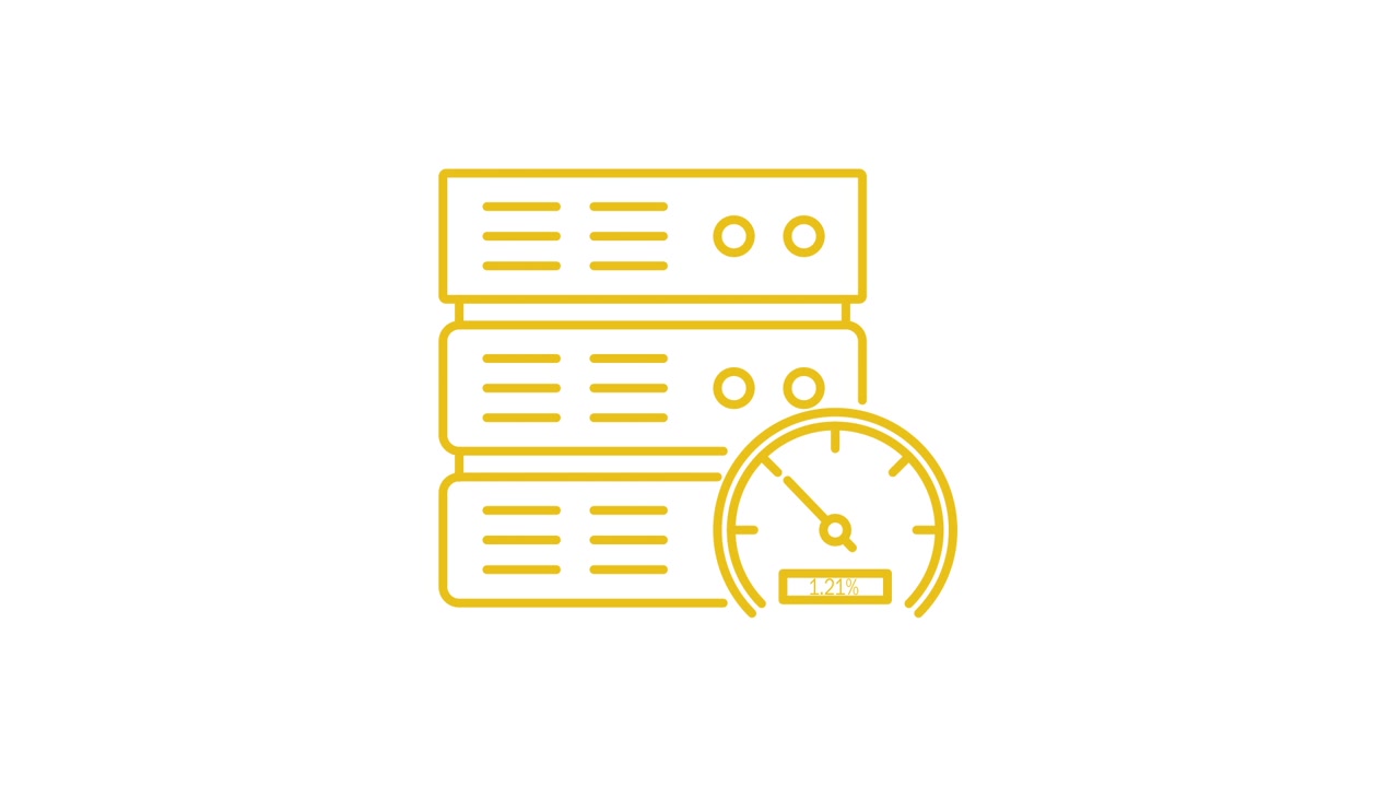 Animated Server Rack with Increasing Performance Gauge