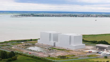 bradwell nuclear power station on banks of river blackwater in essex, uk